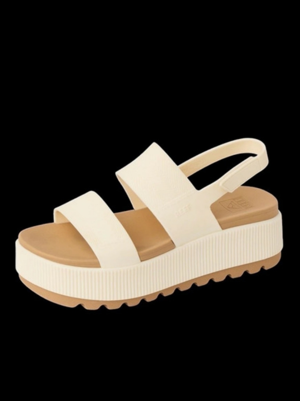 Reef Cushion Vista Hi Platform Sandals in Cream Like New